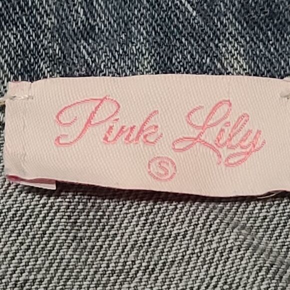 Studded Distresses Cropped Jean Jacket by Pink Lily Small - Picture 6 of 8